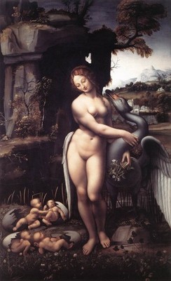 Leonardo_da_Vinci_Leda_1508_15 A1-A4 Poster Kunst Gemälde Meister Fine Classic Wand