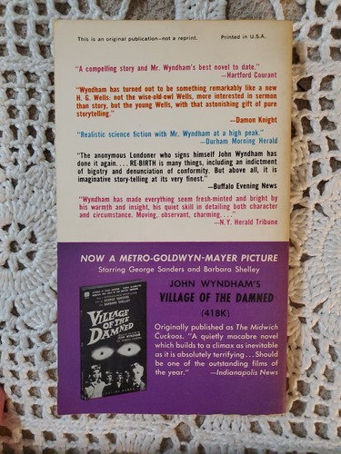 Re-birth by John Wyndham Ballantine 1955 2nd printing Good - Imagen 4 de 9