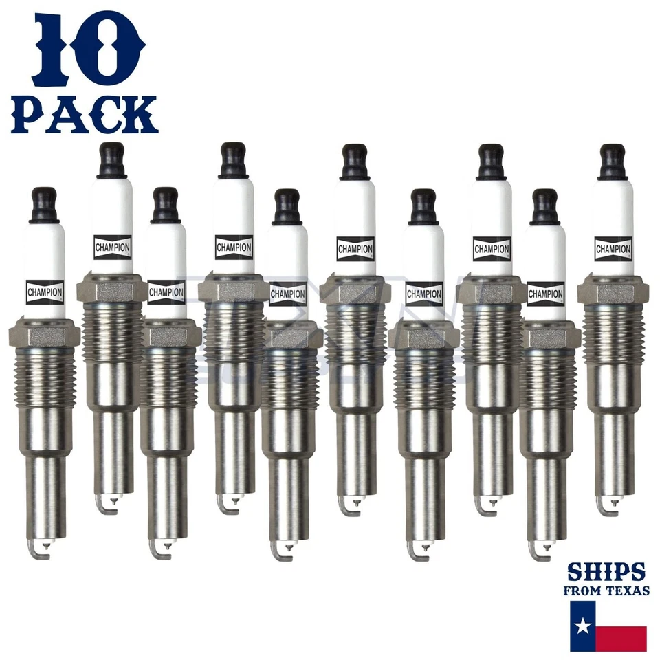 Paquete de 10 bujías Champion Platinum para Ford F-250 Super Duty 2005-2008 6,8 L Foto 2 de 3