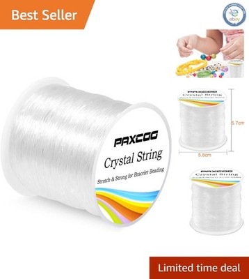 Stretchy 0.8mm Bead Cord - 120m Crystal Clear Elastic String for Crafts