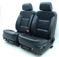 2015 - 2020 Chevy Tahoe Suburban Gmc Yukon Denali Black Leather Front Seats