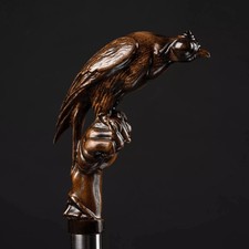Hand Carved Falcon Bird Wooden Walking Stick Handmade Walking Cane Gift