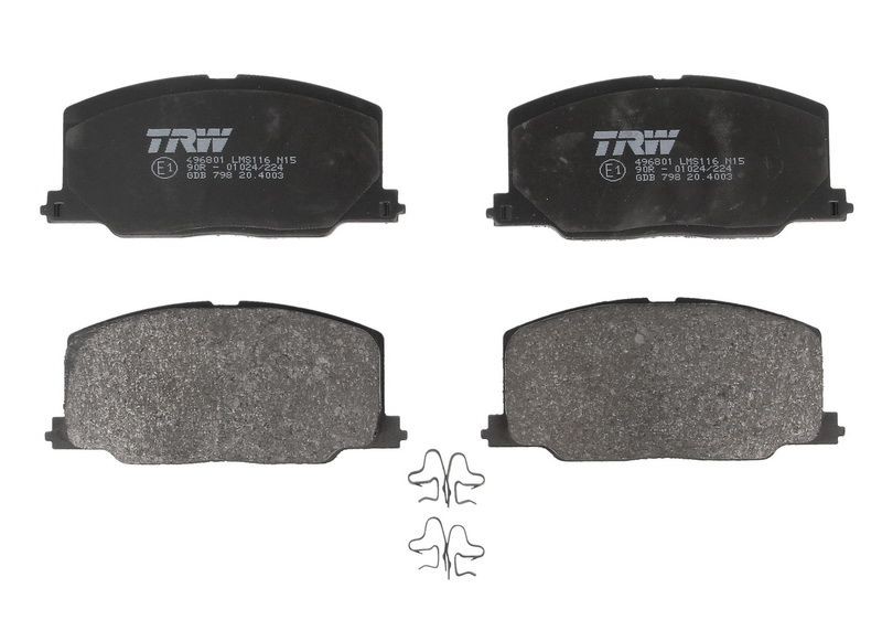 Plaquettes de freins TRW GDB798 anti-bruit pour supprimer les sifflements sur Toyota Celica