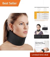 Large Adjustable Neck Brace - Soft Foam Cervical Collar for Pain and Comfort