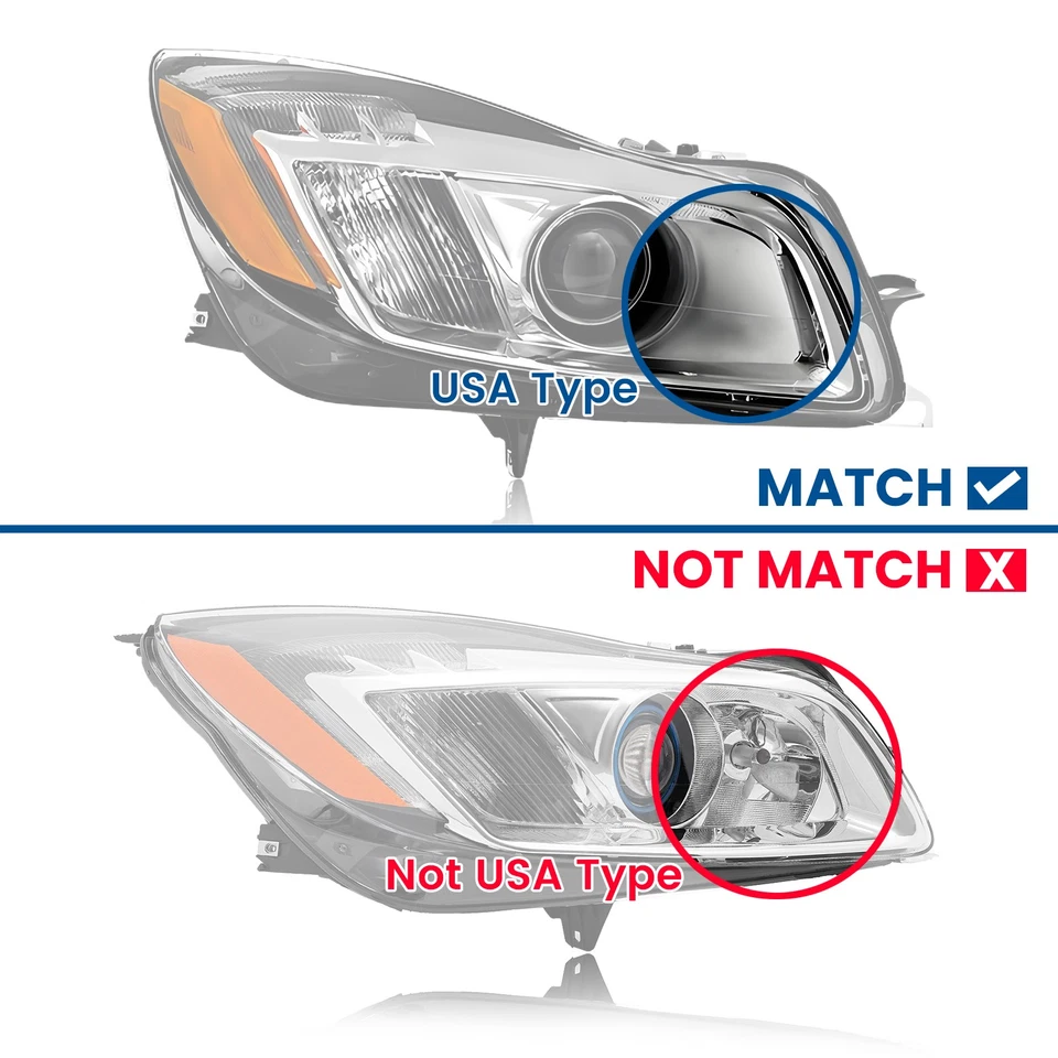 For 2011 Buick Regal HID/Xenon W/LED DRL Headlight Right Passenger Side Foto 4 de 4