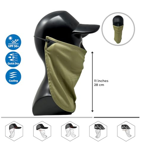 UV Sun Protection Neck Drape Adjustable Multifunctional 2 in 1 CoolNES-NeonLime - Bild 4 von 6