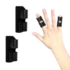 2 PCS Small Finger Splint, Adjustable Trigger One Size, Black 2PCS 