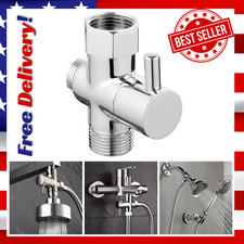3 Way T-adapter Chrome for Shower Head Arm Mount Diverter Valve Splitter G1/2"