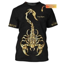 Scorpio D Tee Shirt, Scorpio Personalized Name 3D T-SHIRT Mother Day Gift
