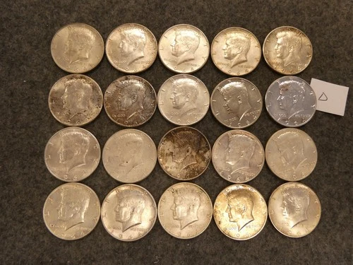 20 pc Kennedy Half Dollar 90% Silver $10 face lot D ships FREE
