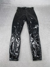 Spanx Leggings Womens Small Black Faux Leather Shiny 