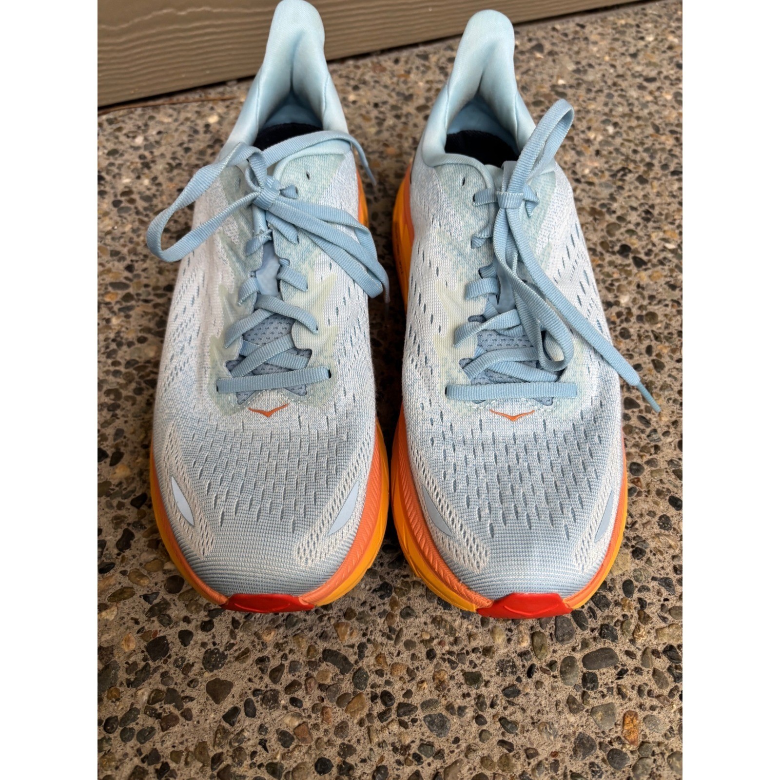 Hoka One One Clifton 8 Women's Running Shoes Sky Blue Orange Size 9.5B thumbnail 6