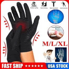 Copper Arthritis Compression Gloves Hand Support Joint Pain Relief Full Finger