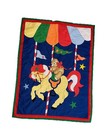 Vintage Carousel Horse/Baby Bear Quilt Panel/ Wall Hanging 36”X 46” Colorful EUC — photo 1
