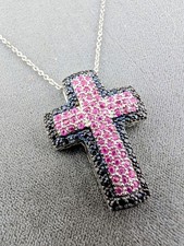 Anhänger 925 Sterling Silber Rubine & Saphire NP390 Ovp Ungetragen  Vintage 