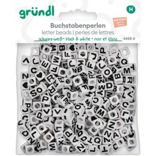 Gr&uuml;ndl Buchstabenperlen schwarz-wei&szlig; 340 St&uuml;ck  Deko- & Wachsperlen
