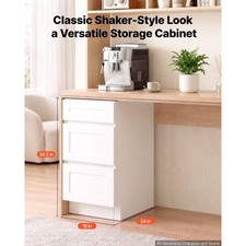 VEVOR White Shaker Base Cabinet Ready to Assemble, 18"W Unassembled Cabinet, 1
