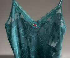 California Miss Vintage Nightgown Small USA Made Green