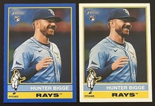 2025 TOPPS HERITAGE HINTER BIGGE BLUE BORDER ROOKIE RC BASE #256 TAMPA BAY RAYS