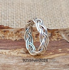 Sterling Silver Double Braid Ring: Handmade Braided Band , All Size