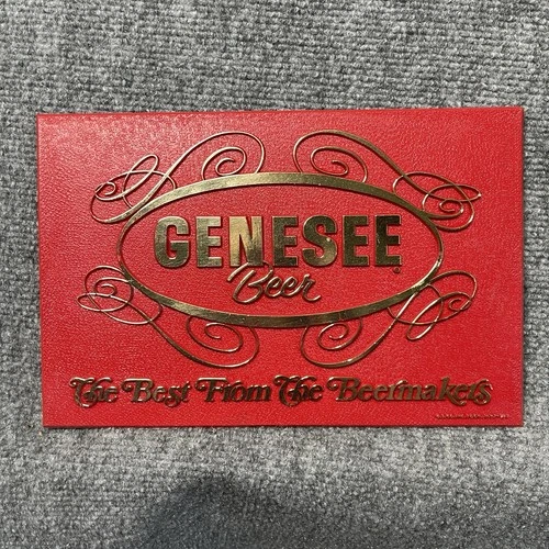 Vintage Genesee Beer The Best From Beermakers Red & Gold Flat Bar Sign 10 x 7 in