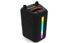 Portable Karaoke BT Speakers with Mic HIFI Subwoofer LED Light PA Speaker Black