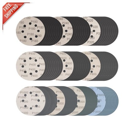 Comprehensive 100-Pc Sandpaper Set - 5'' Silicon Carbide Discs for All Surfaces