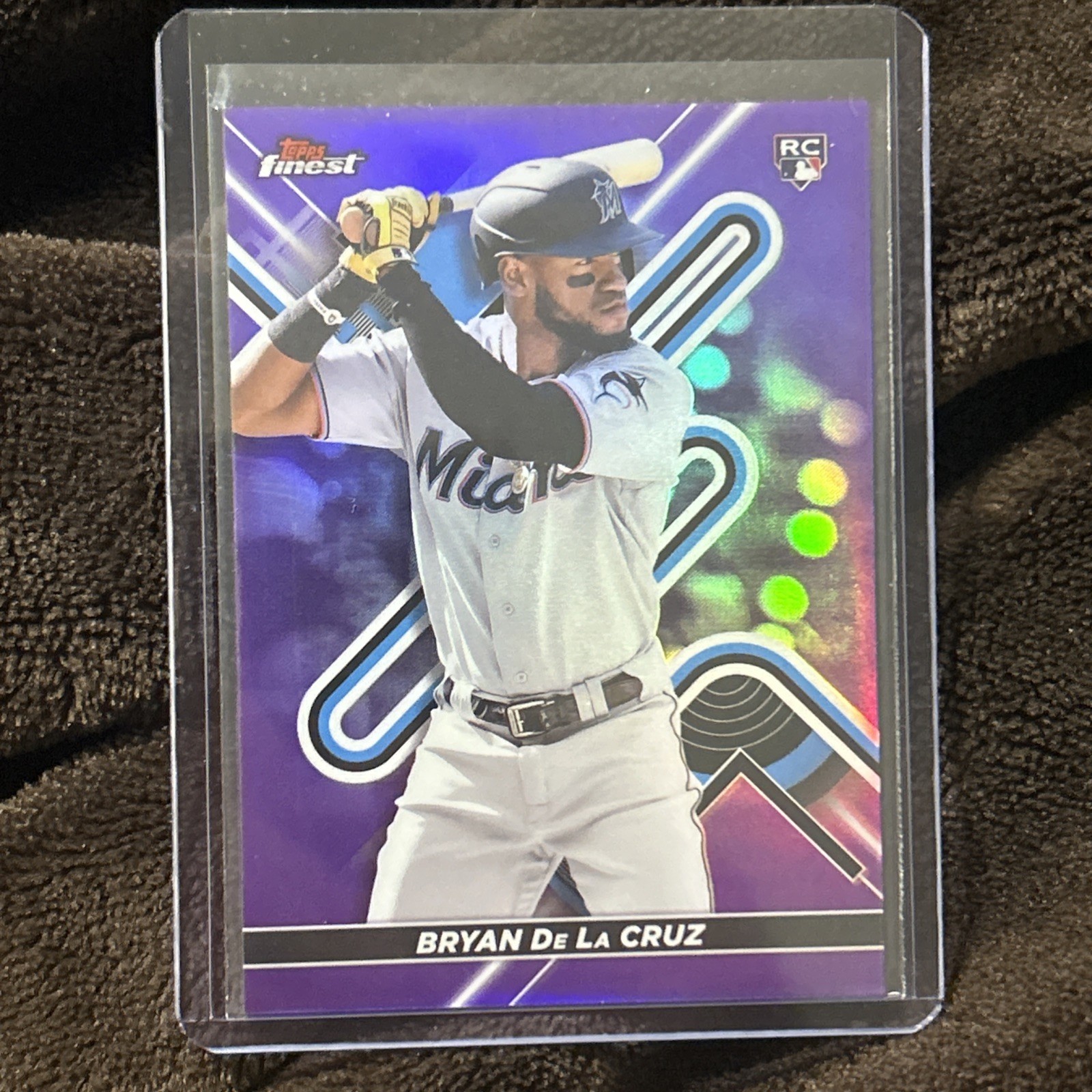 2022 Topps Finest Bryan De La Cruz Purple Refractor Rookie #24 RC /250 Marlins