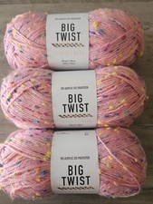 Lot Of 3 -Big Twist Totally Tweed Yarn- Rose All Day - 4 Medium 150g/295yd each