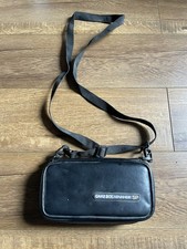 Nintendo GameBoy Advance SP Carrying Case Black Faux Leather Zip Bag w/ Strap