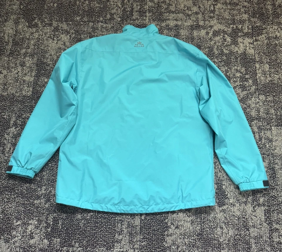 Chaqueta Peter Millar Water Para Hombre Cremallera Completa Verde Azulado/Naranja Hidrófila Talla XL Foto 2 de 4
