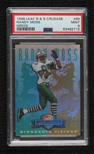 1998 Leaf Rookies & Stars Donruss Crusade Green Randy Moss PSA 9 MINT RC HOF