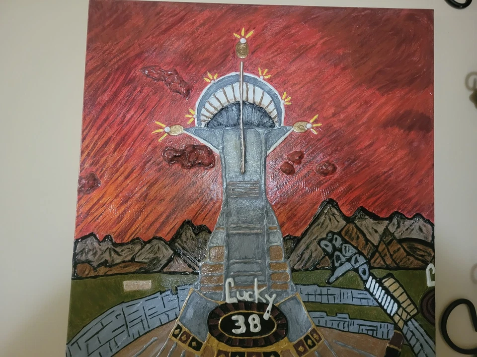 Pintura One Of A KIND 20x24 polegadas pintada à mão Fallout New Vegas - Imagem 4 de 4