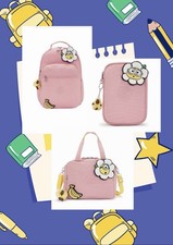 Kipling Edición Especial Minions School Set De 3 Mochilas Y Bolsa De Lunares Y Estuche💯❤️