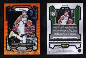 2023-24 Panini Prizm Orange Wave Prizm /60 Giannis Antetokounmpo #103