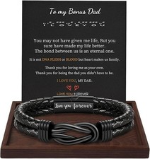 To My Son Bracelet from Dad Gifts for Son Men Leather Bracelets for Teen Gift