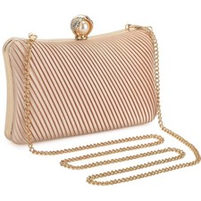 Gold Clutch Purse for Women, Bridal Evening Bag, Formal Wedding Prom Handbag