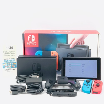 #ad EX5 Nintendo Switch Unpatched Hac 001 2017 Console Region Free Blue Red JAPAN $174.90