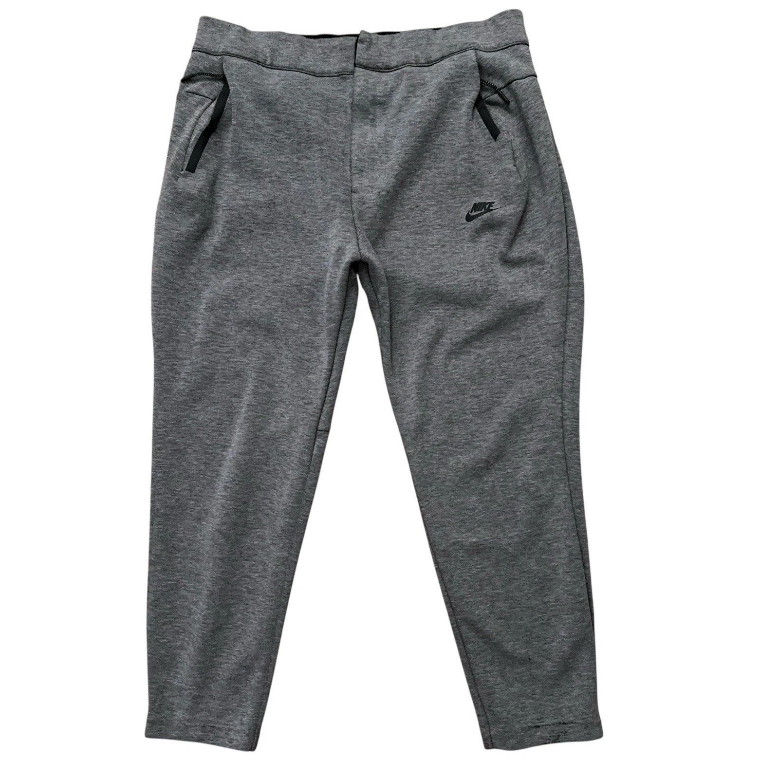 Nike Pants Mens Size L NSW Fleece Tech Snap Button Zip Pockets Gray