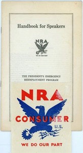 1933 National Recovery Act "Handbook for Speakers" Depression-Era Reemployment