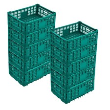 Storage Crate Boxes Plastic Folding 52 Litre Stackable Collapsible Foldable