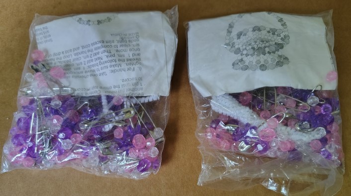 48/3050 BEADED PIN BASKET Craft Kit in Sealed Package lot of 2