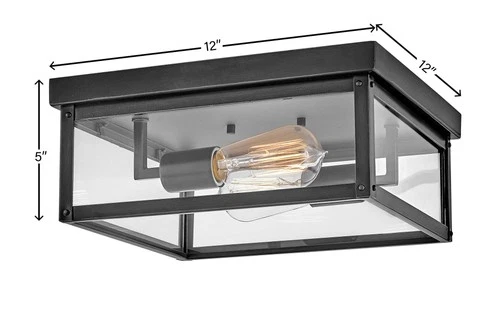 Hinkley Beckham 12" Wide Black Outdoor Ceiling Light - Picture 9 of 10