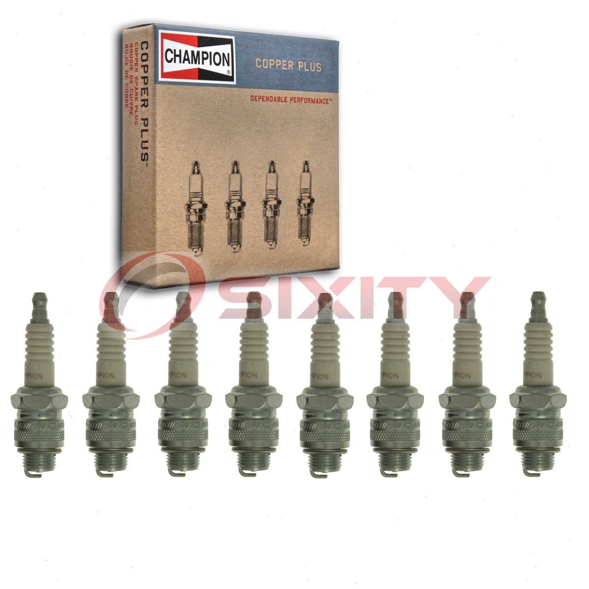 8 pc Champion Copper Plus Spark Plugs for 1955-1968 Pontiac Laurentian 4.3L dq