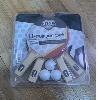 STIGA Master Series 4-Player Table Tennis Set, 4 Rackets, 3 Balls, Red/Black