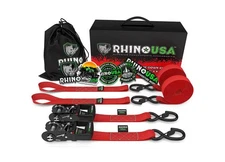 Rhino USA HDKIT-2PK-RED 1.6" x 8' HD Ratchet Tie-Down Set 2-Pack Red