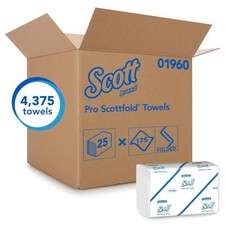 KIMBERLY-CLARK 01960 SCOTTFOLD FOLDED TOWEL 1-PLY 12.4X8.1 WHITE CASE OF 4375