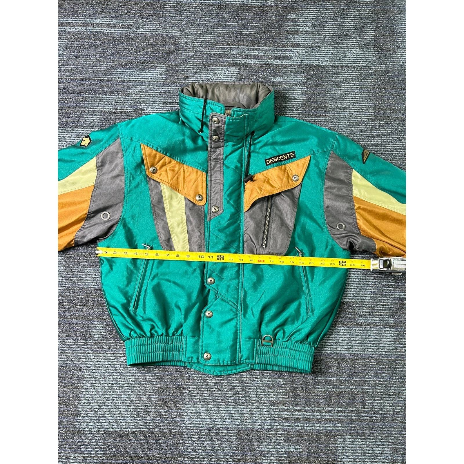 Vintage Descente 2 Piece Ski Suit Mens Jacket M Pants 30 Teal Colorblock 80s 90s image 12
