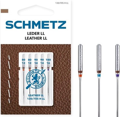 SCHMETZ - 5 Nähmaschinennadeln Leder LL - 130/705 H LL -  80/12 -1 00/16