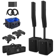 Electro-Voice EVOLVE 70 Black Column Array Active Powered Speakers Pair Package